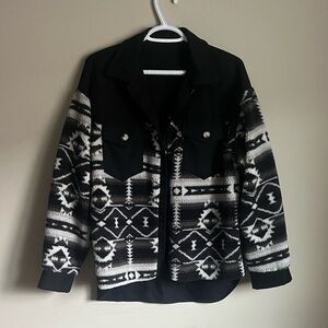 Oversized Sherpa Patterned Women's Jacket